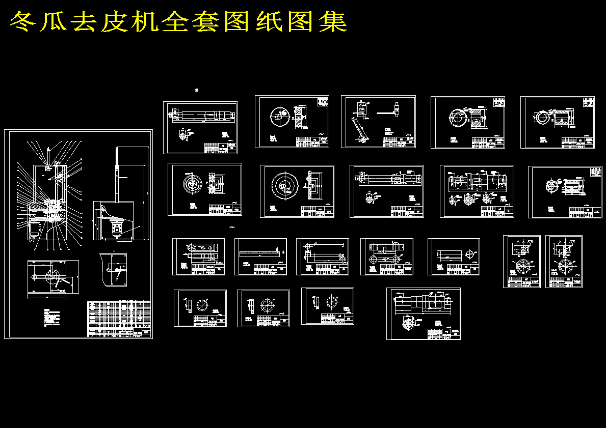 冬瓜去皮机全套图纸