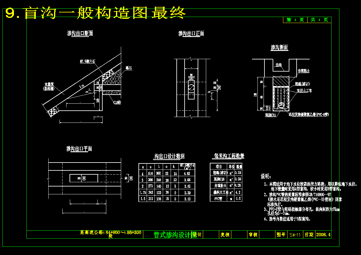 路基宽度26米行车道宽4×3.75米公路一级四车道高速公路（说明书、土方计算表、30张CAD图）