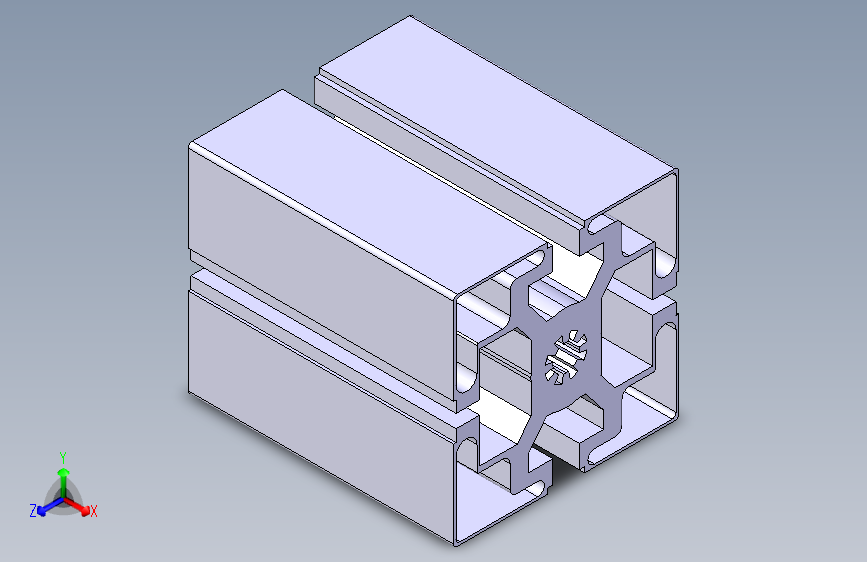 铝制配置文件20x20毫米 - 插槽6毫米_ CATIA 3D模型