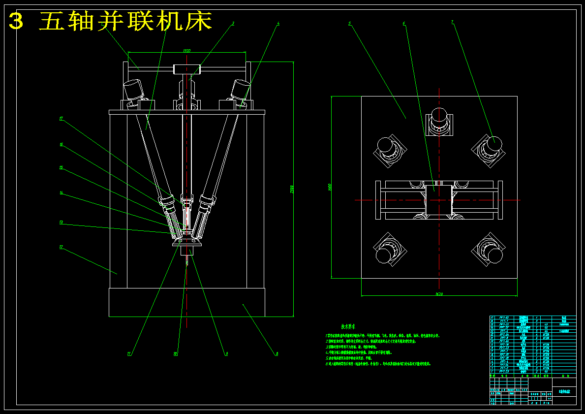 五轴并联机床结构设计含三维图 293821