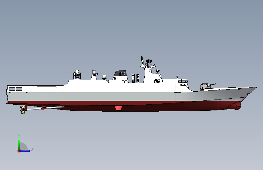 056型轻型护卫舰 左侧视图
