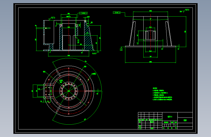 四轴吸盘机械手CAD 主视图