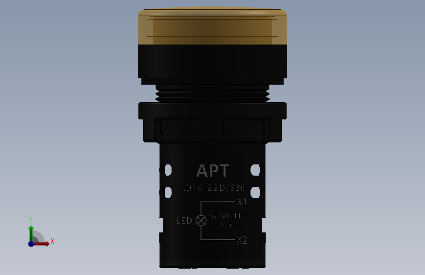 220V Amber LED AD16-22D S26开关