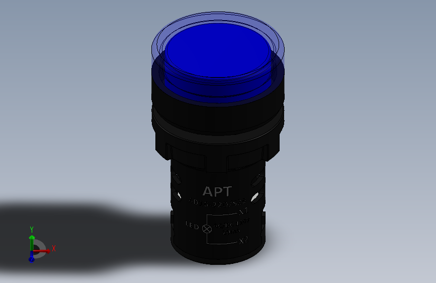 Blue ON LED AD16-22D S26开关