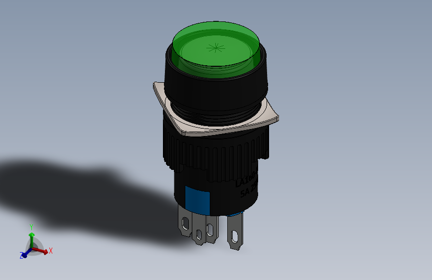 Green LED Switch 5A 250V ON开关