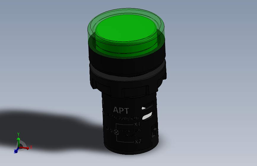 Green ON LED AD16-22D S26开关