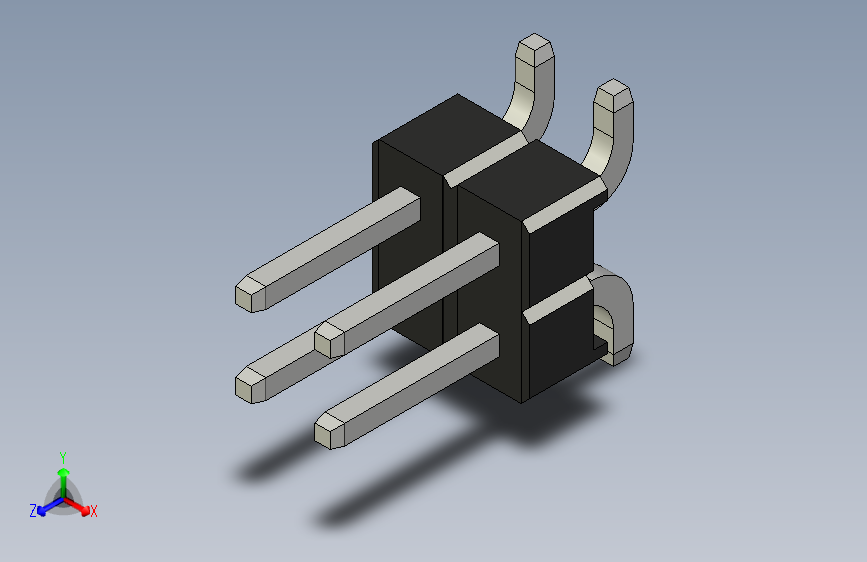 Header - SMD - Vertical - Dual Row - 4双排针.stp