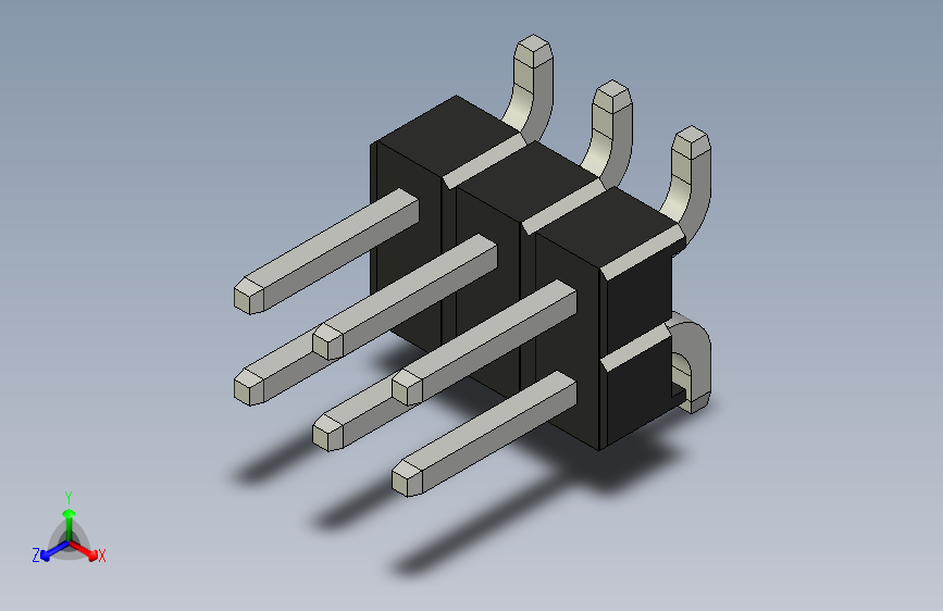 Header - SMD - Vertical - Dual Row - 6双排针.stp