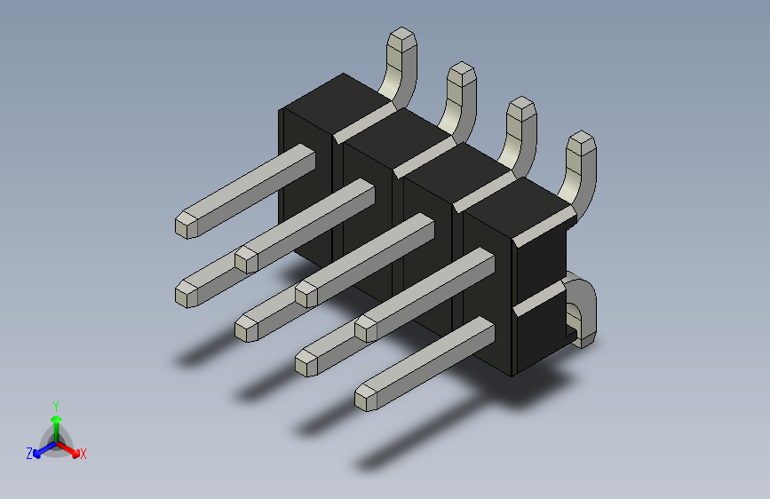 Header - SMD - Vertical - Dual Row - 8双排针.stp