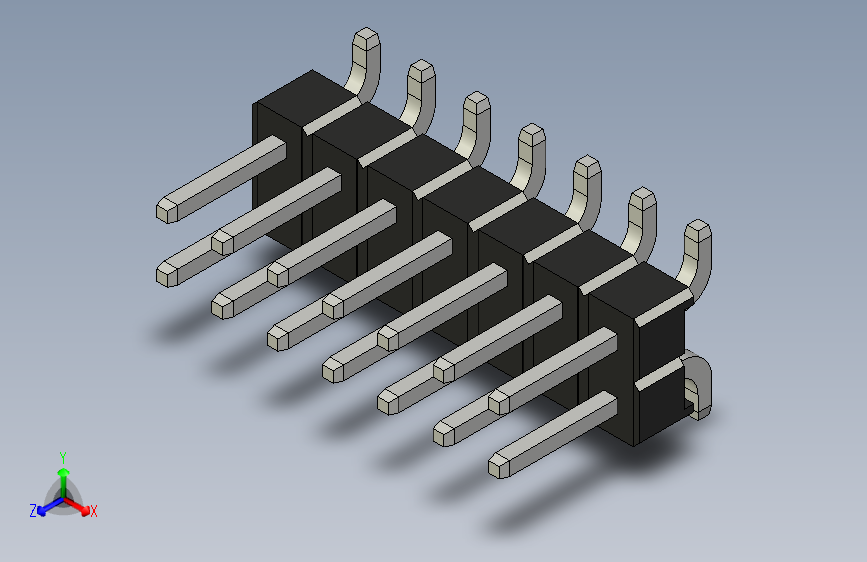 Header - SMD - Vertical - Dual Row - 14双排针.stp