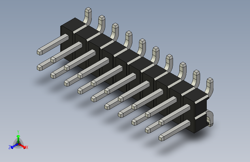 Header - SMD - Vertical - Dual Row - 20双排针.stp