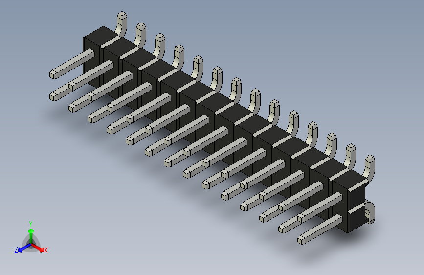 Header - SMD - Vertical - Dual Row - 28双排针.stp