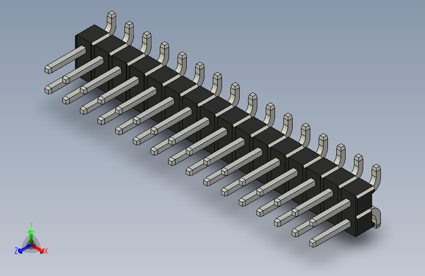 Header - SMD - Vertical - Dual Row - 32双排针.stp