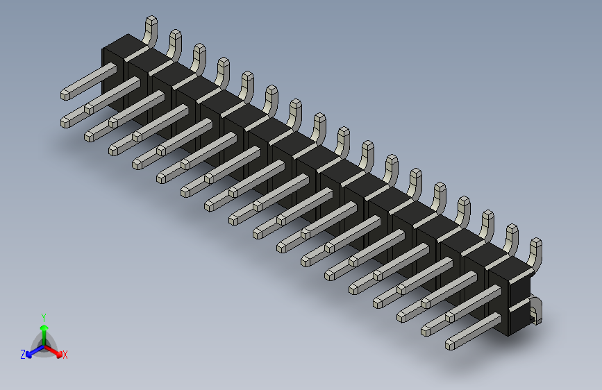 Header - SMD - Vertical - Dual Row - 34双排针.stp