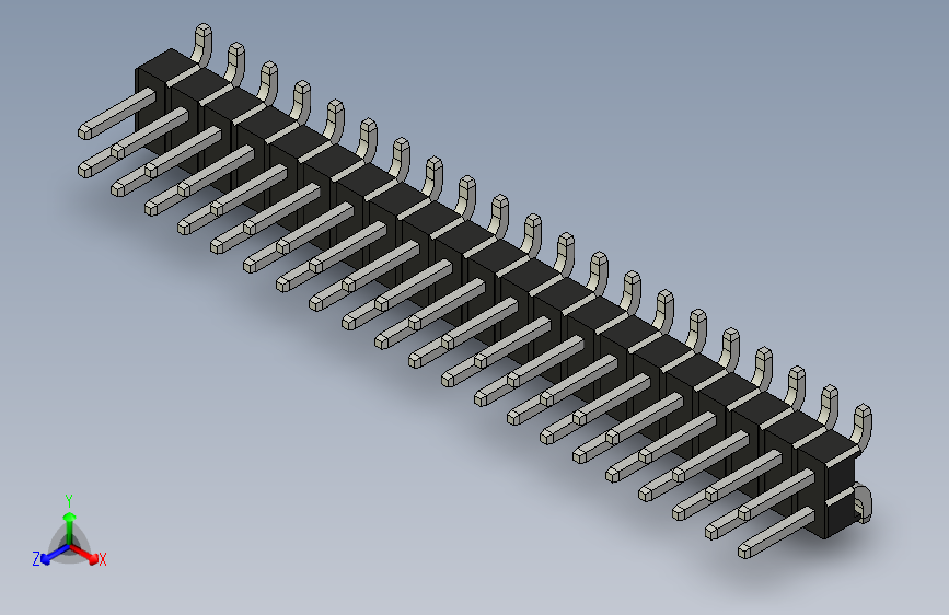 Header - SMD - Vertical - Dual Row - 42双排针.stp
