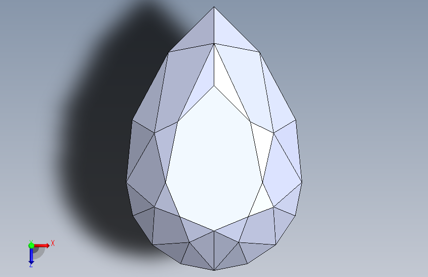 Pear Gemstone 1-fold 64 Index宝石宝石 珠宝
