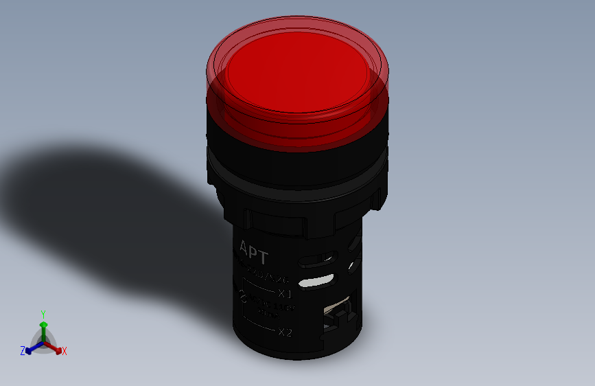 Red ON LED AD16-22D S26开关 主视图
