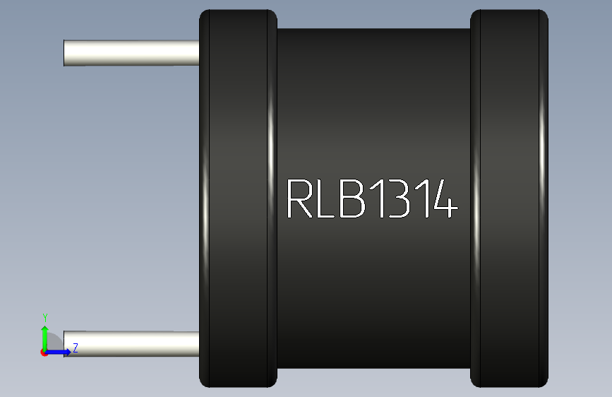 RLB1314_pitch9_vertical电感器 左侧视图