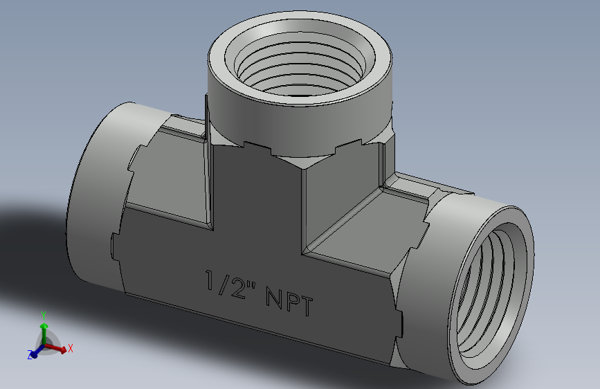 Tee Fitting Steel 0.500 NPT液压配件