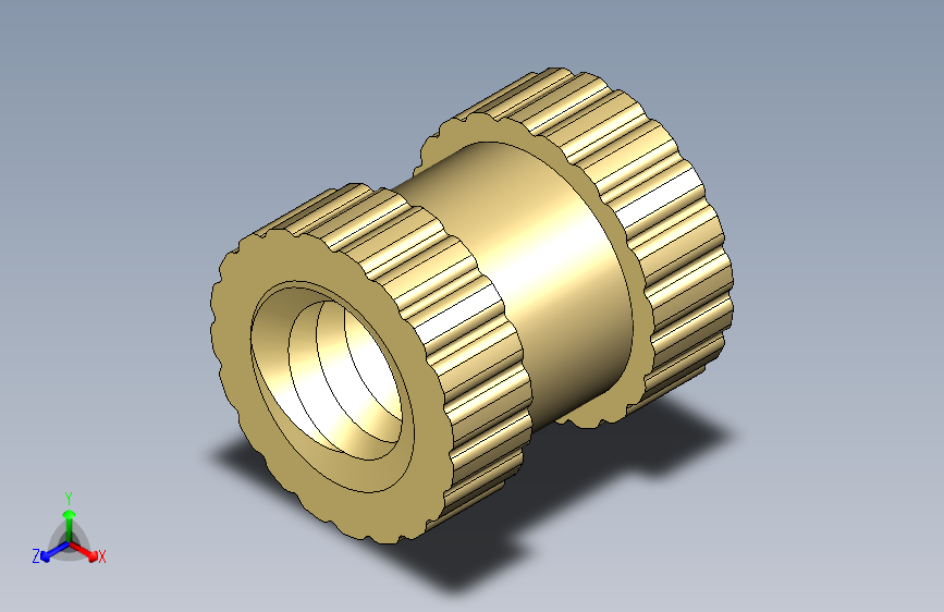 Threaded Insert - M2x4x3.5螺纹嵌件 主视图