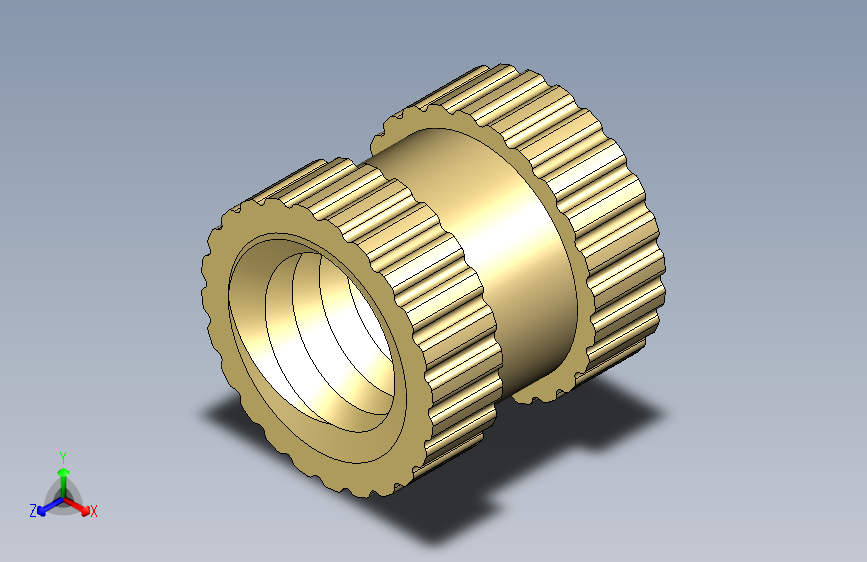 Threaded Insert - M4x6x6螺纹嵌件 主视图