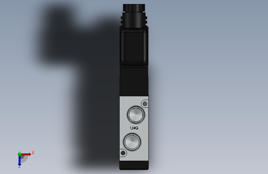 阀门。5-2通道气路。简单膜片。1-4 12VDC(V51B517A-A212J) 俯视图