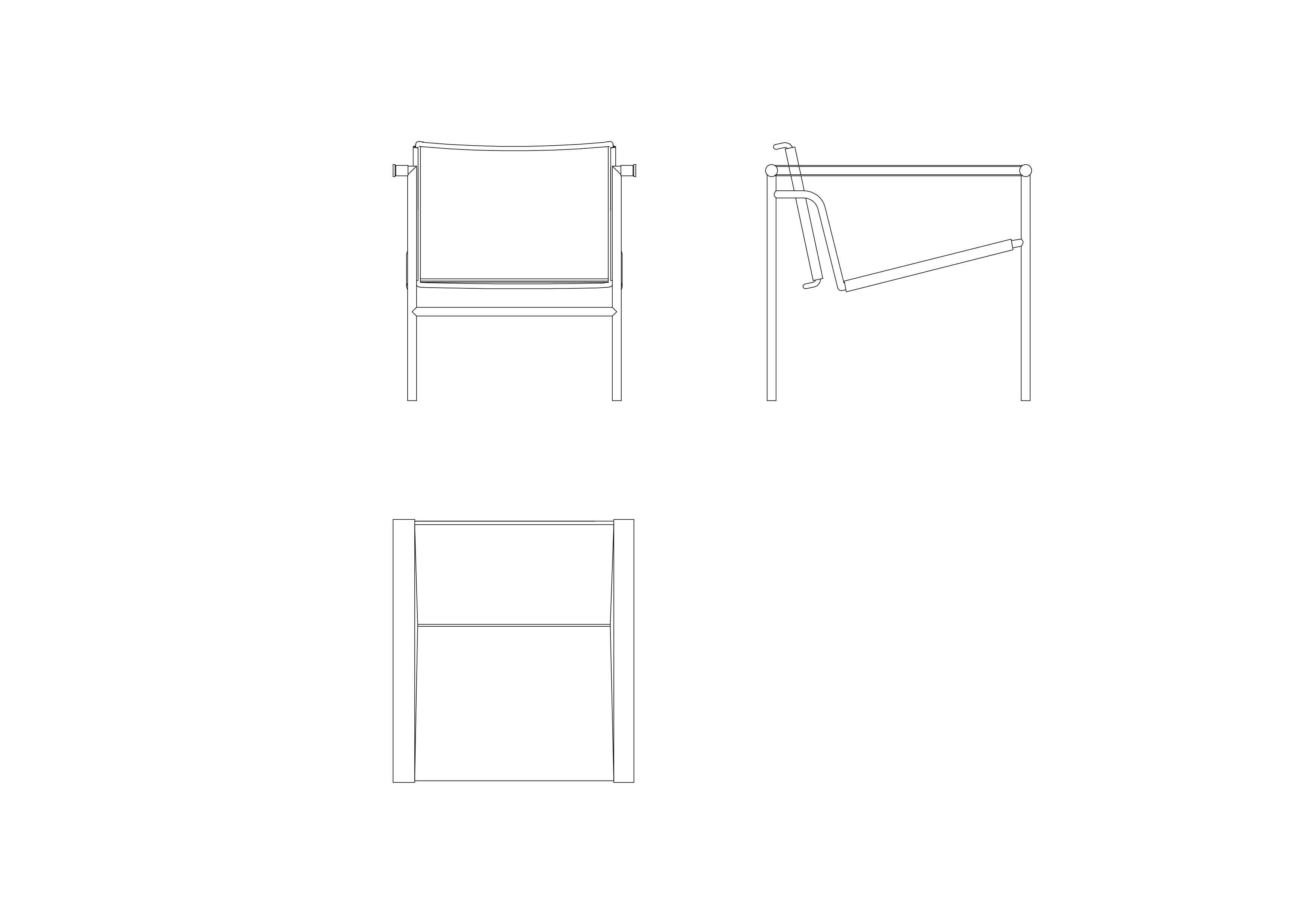 Le Corbusier LC1椅子 - 免费DWG和CAD绘图