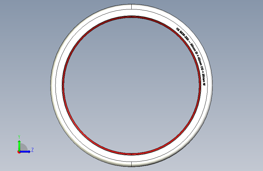 p 轴承 , 滚针 , 拉杯 , 密封 , 双开端 , 公制 HK 2RS 系列 — HK 3520 2RS — 35mm 内径 × 42mm 外径 × 20mm 宽台阶 左侧视图
