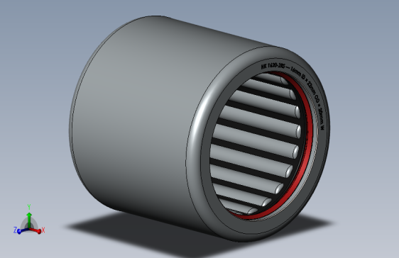 p 轴承 ， 针 ， 拉杯 ， 密封 ， 双开口端 ， 公制 HK 2RS 系列 — HK 1620 2RS — 16mm 内径 × 22mm 外径 × 20mm 宽度 SLDPRT