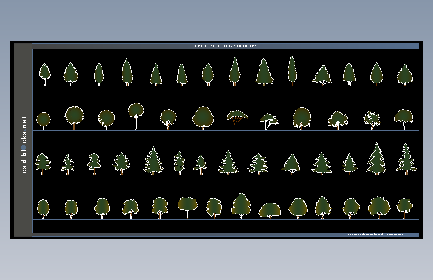 02 08 cad区块净简单树木立面颜色