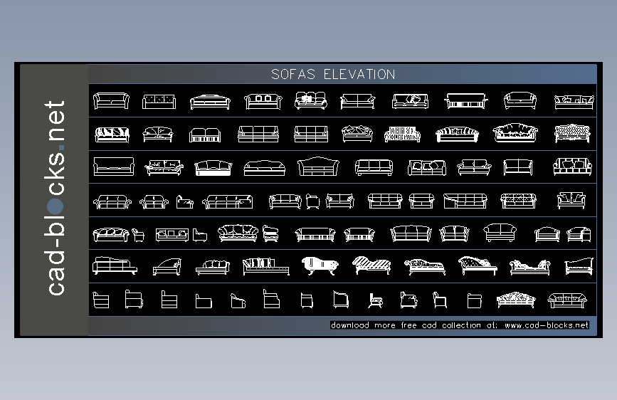 01 05 cad块网沙发立面