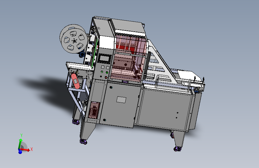 餐盒通用型包装机三维solidworks