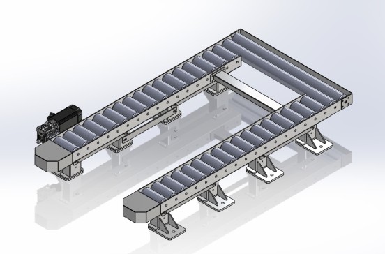 Roller+conveyor滚筒输送机结构  STEP格式