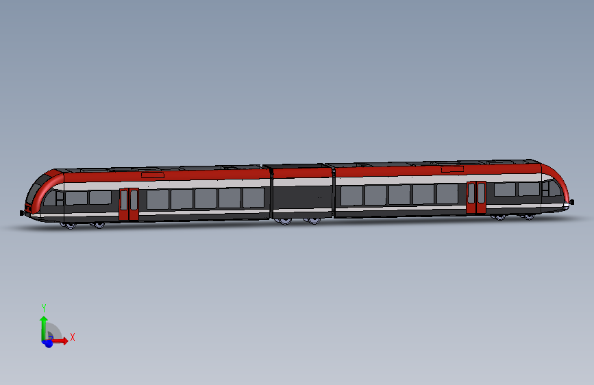 Stadler+GTW轨道车火车头模型  STP格式