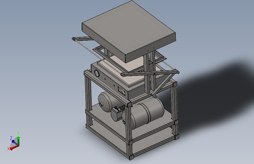 pull-caster真空成型机3D数模图纸