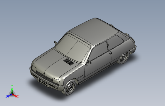 Renault 5雷诺轿车简易模型3D图纸 STEP格式