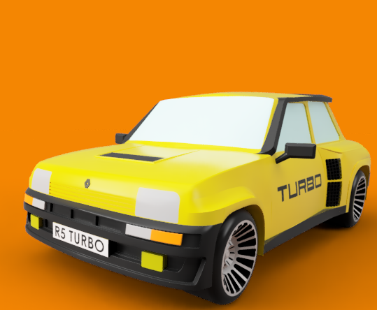 Renault 5 turbo - R5 turbo轿车模型3D图纸 STEP格式