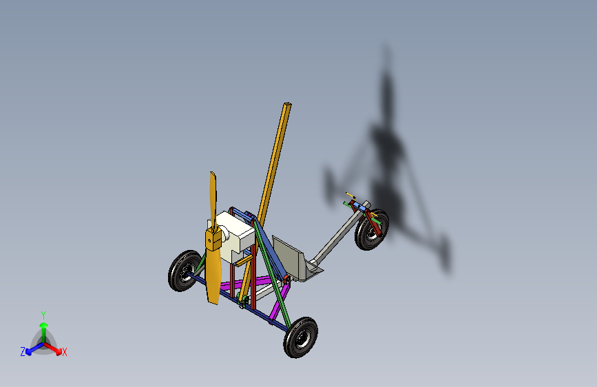 Mini Trike简易三轮车结构3D图纸 STEP格式