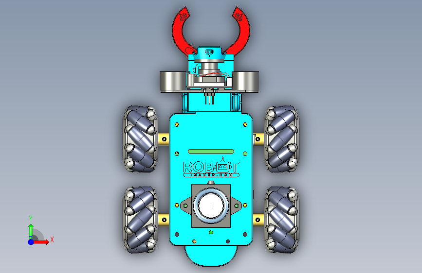 Vigibot Minus麦克纳姆轮小车3D数模图纸 STEP格式 正面视图