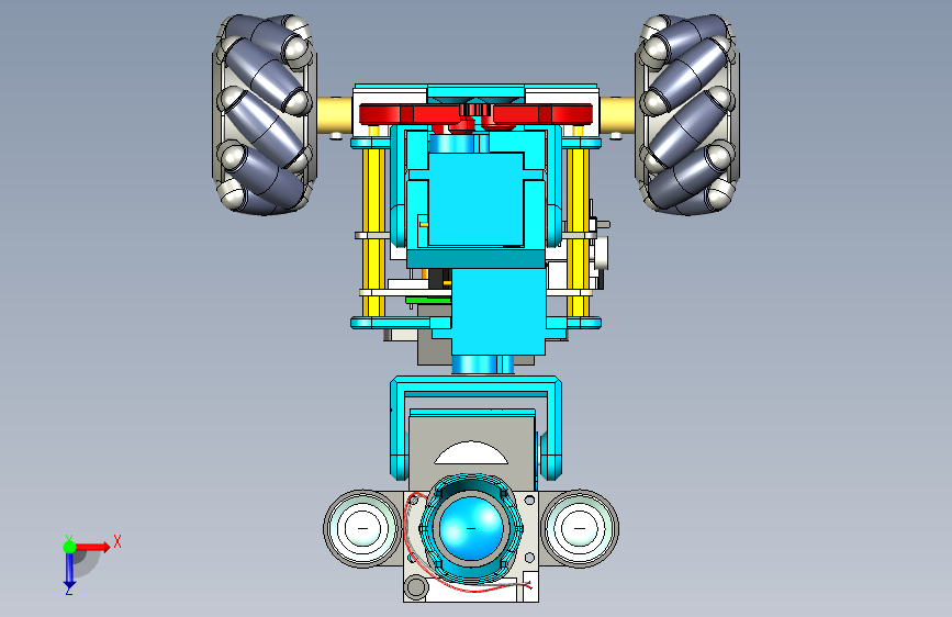 Vigibot Minus麦克纳姆轮小车3D数模图纸 STEP格式 俯视图
