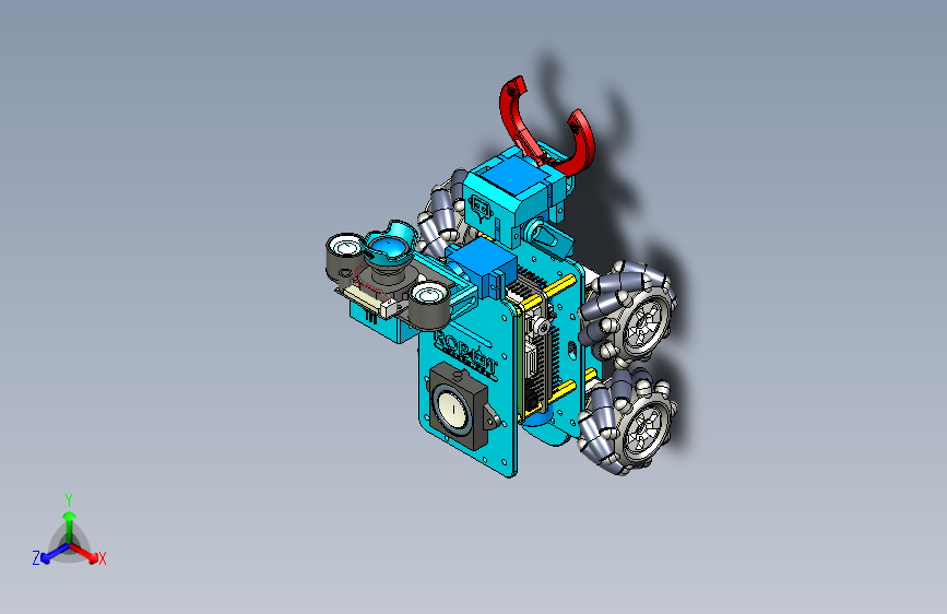 Vigibot Minus麦克纳姆轮小车3D数模图纸 STEP格式 主视图
