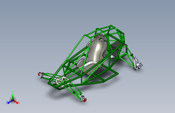 Buggy chassis钢管车框架底盘结构3D图纸 x_t格式