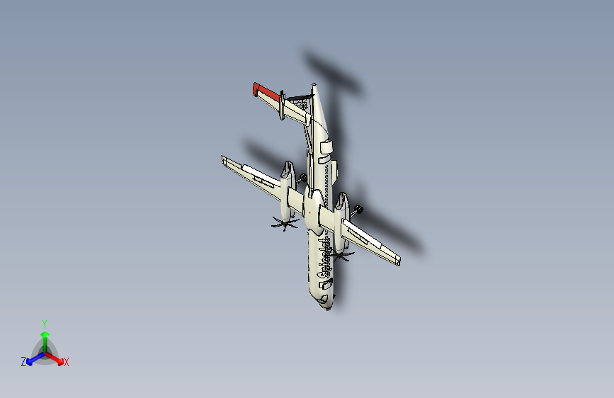 Bombardier Dash Q400涡轮螺旋桨飞机3D数模图纸 STEP格式