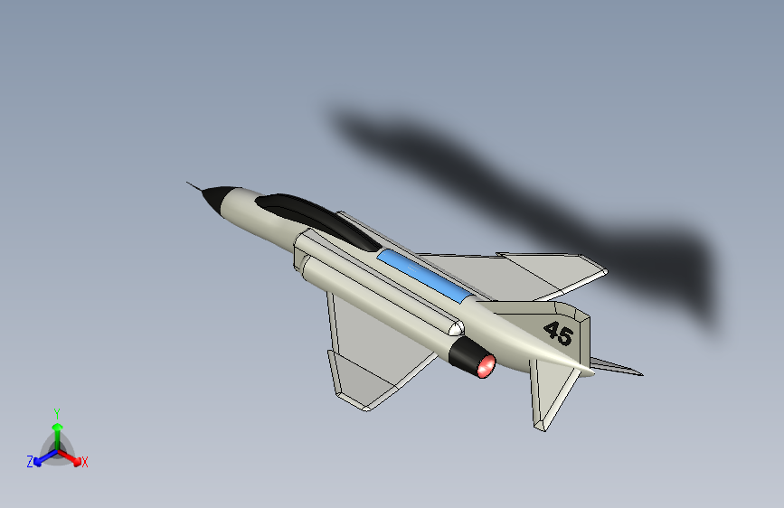 McDonnell Douglas F-4战斗机简易模型3D图纸 STEP格式 主视图