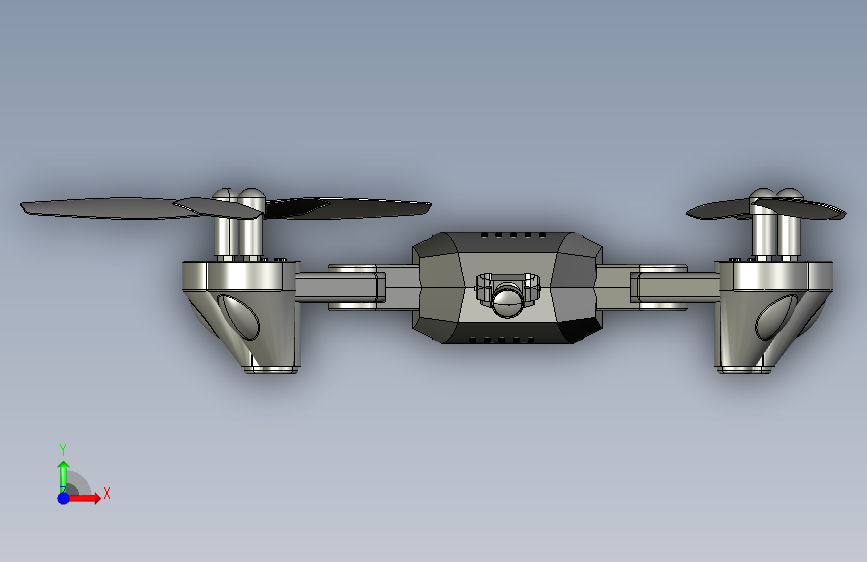 quadcopter-233四轴飞行器3D图纸 STEP格式 正面视图