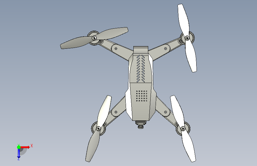 quadcopter-233四轴飞行器3D图纸 STEP格式 俯视图