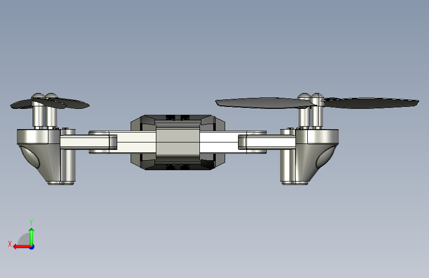 quadcopter-233四轴飞行器3D图纸 STEP格式 背面视图