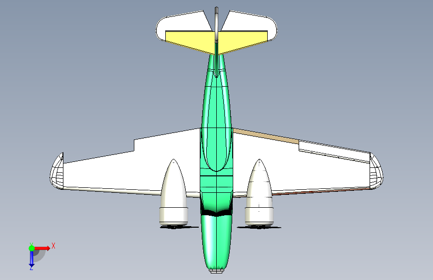 RC GRUMMAN GOOSE遥控航模3D图纸 x_t stp格式 俯视图