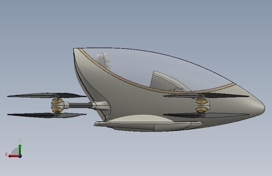 Shaili载人飞行器简易造型3D数模图纸 Solidworks设计