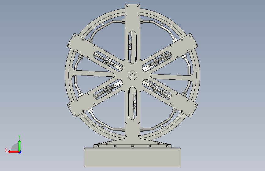 6 cylinder radial engine 6缸径向发动机3D数模图纸 STP格式 背面视图